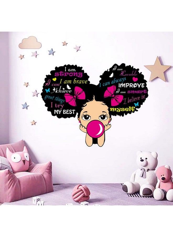 Casa Decor Black Girl Wall Stickers for Girls Bedroom Inspirational Wall Decals Quotes African American Sticker Pink Motivational Saying Wall Decor Sticker for Kid Baby Toddler Room Nursery Playroom Living Room. - Image 2