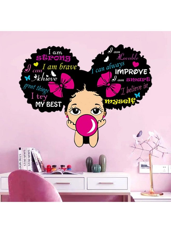 Casa Decor Black Girl Wall Stickers for Girls Bedroom Inspirational Wall Decals Quotes African American Sticker Pink Motivational Saying Wall Decor Sticker for Kid Baby Toddler Room Nursery Playroom Living Room. - Image 1