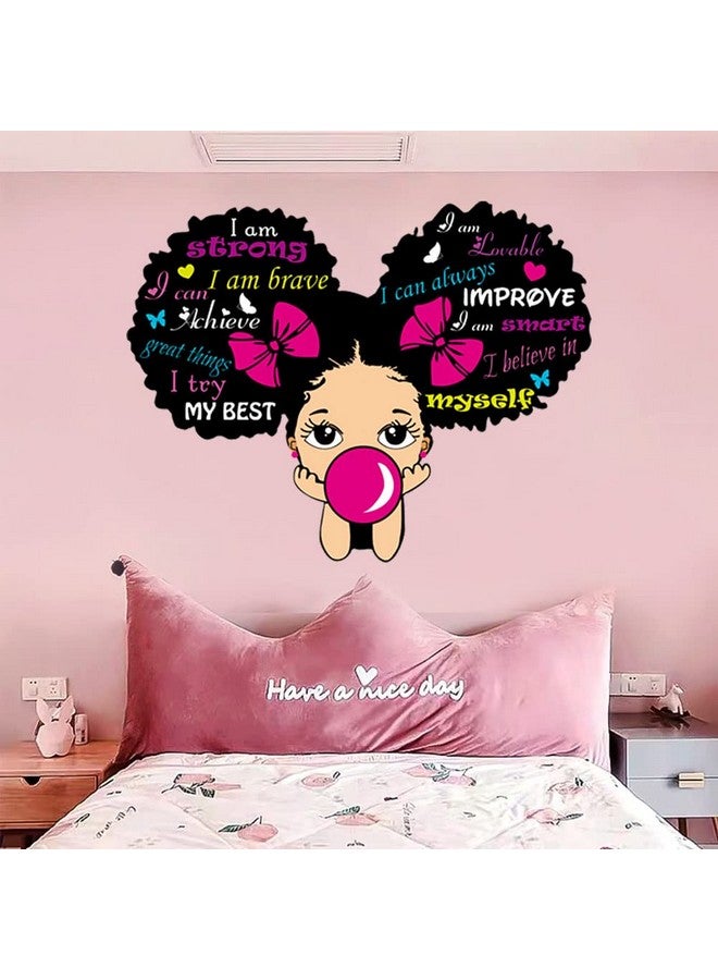 Casa Decor Black Girl Wall Stickers for Girls Bedroom Inspirational Wall Decals Quotes African American Sticker Pink Motivational Saying Wall Decor Sticker for Kid Baby Toddler Room Nursery Playroom Living Room. - Image 3