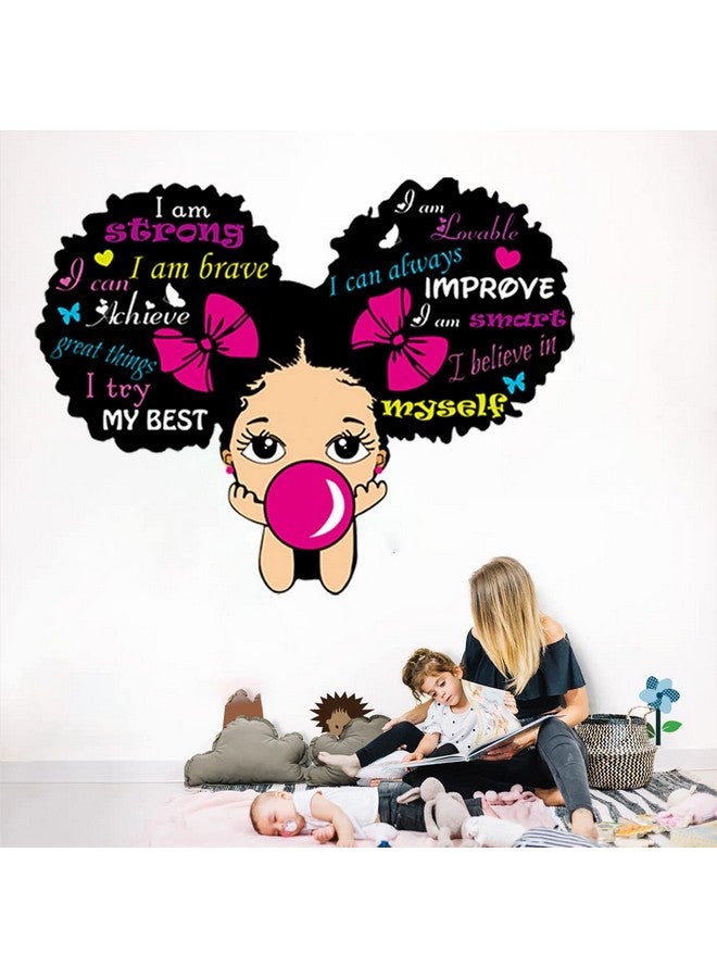 Casa Decor Black Girl Wall Stickers for Girls Bedroom Inspirational Wall Decals Quotes African American Sticker Pink Motivational Saying Wall Decor Sticker for Kid Baby Toddler Room Nursery Playroom Living Room. - Image 4
