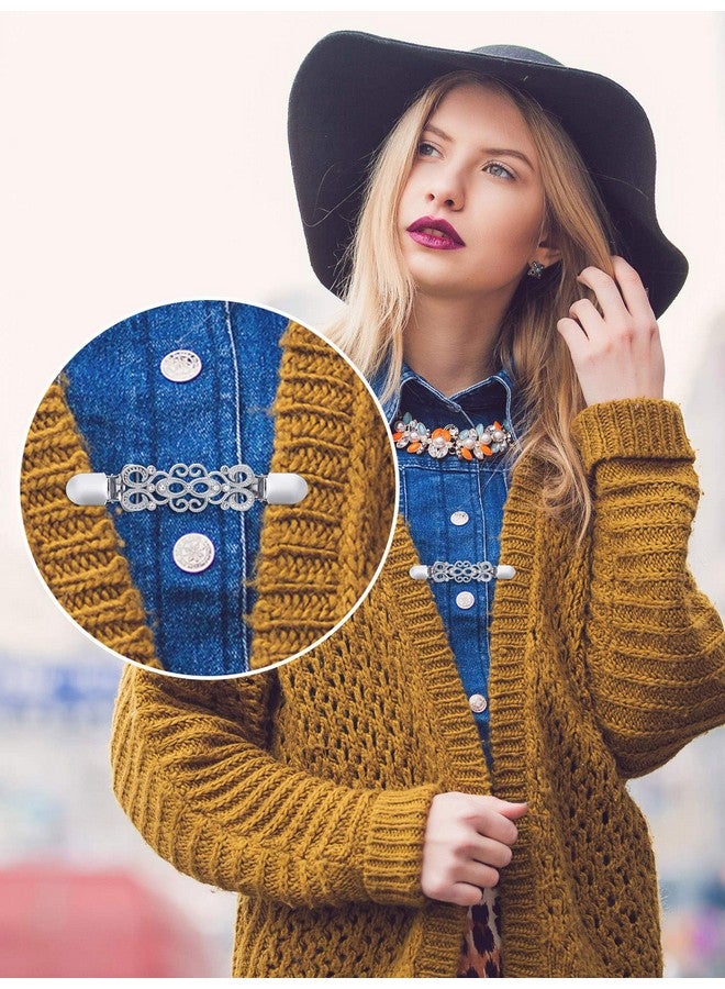 Jetec 3 Pcs Vintage Sweater Clips Dress Cinch Clips Shirt Cardigan Clip Shawl Clips 3 Style Brooch Clips For Women(Elegant Style) - Image 2