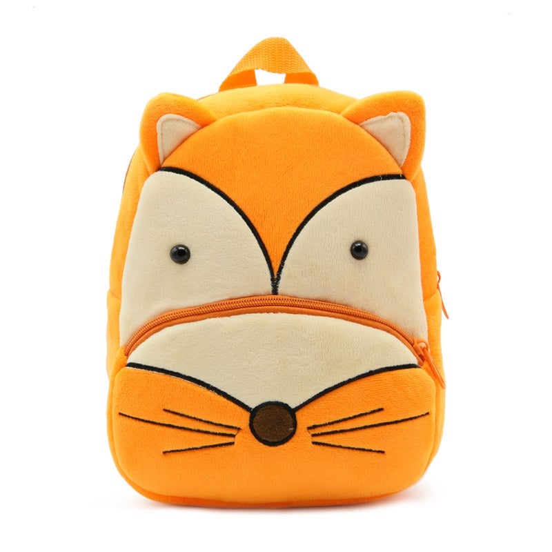 Plush Kids Backpack, Fox Animal Design, Soft Lightweight School Bag for Toddlers and Preschool Kids - Image 1