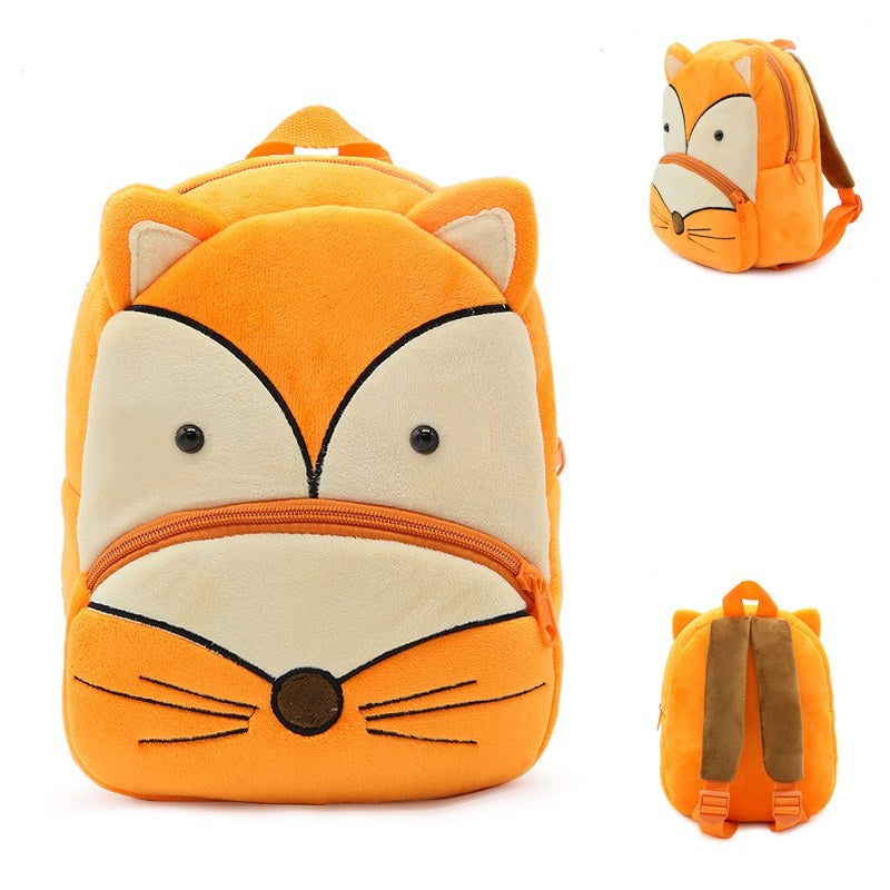 Plush Kids Backpack, Fox Animal Design, Soft Lightweight School Bag for Toddlers and Preschool Kids - Image 5