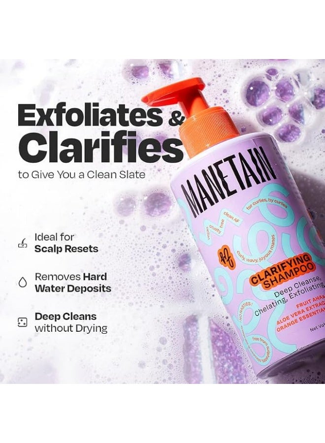 Manetain Clarifying Shampoo for All Hair Types 236ml Sulphate Paraben and Toxin Free Mild Vegan Shampoo for Women, Men with Wavy, Dry, Curly and Frizzy Hair - Image 3