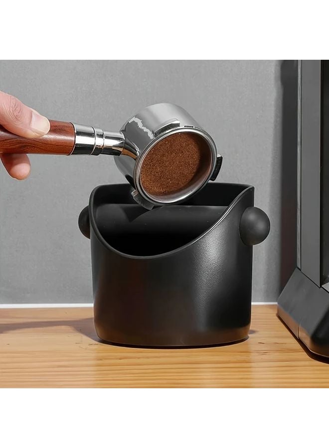 Black Shock Absorbent Coffee Knock Box Anti Slip Espresso Dump Bin - Image 2