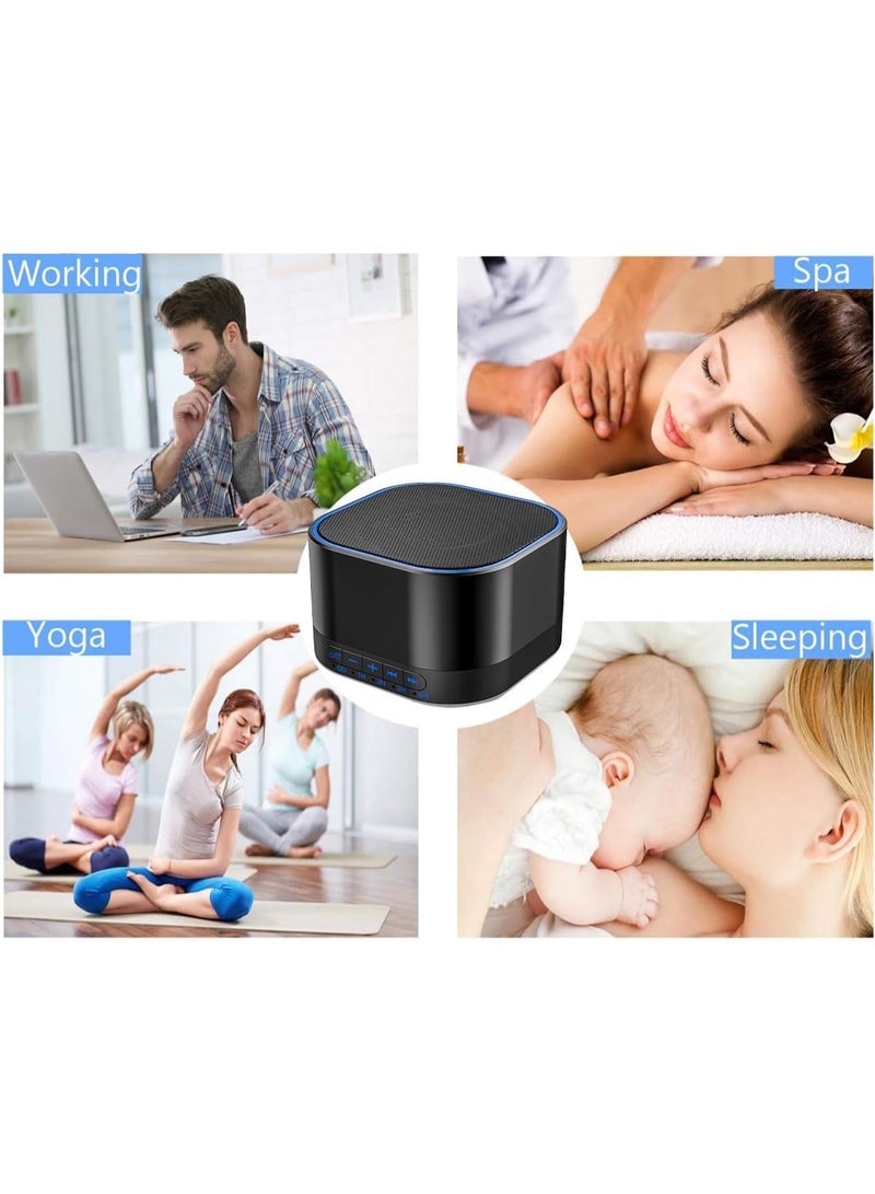 Magicteam White Noise Machine with 20 Non Looping Natural Soothing Sounds Memory Function 32 Levels of Volume Powered by AC or USB and Sleep Sound Timer Therapy for Baby Kids Adults Black - Image 2