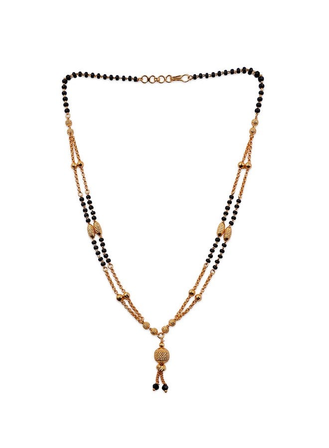 JHB Traditional Tanmaniya Designer Mangalsutra Black Beads Short Chain For Women - Image 1