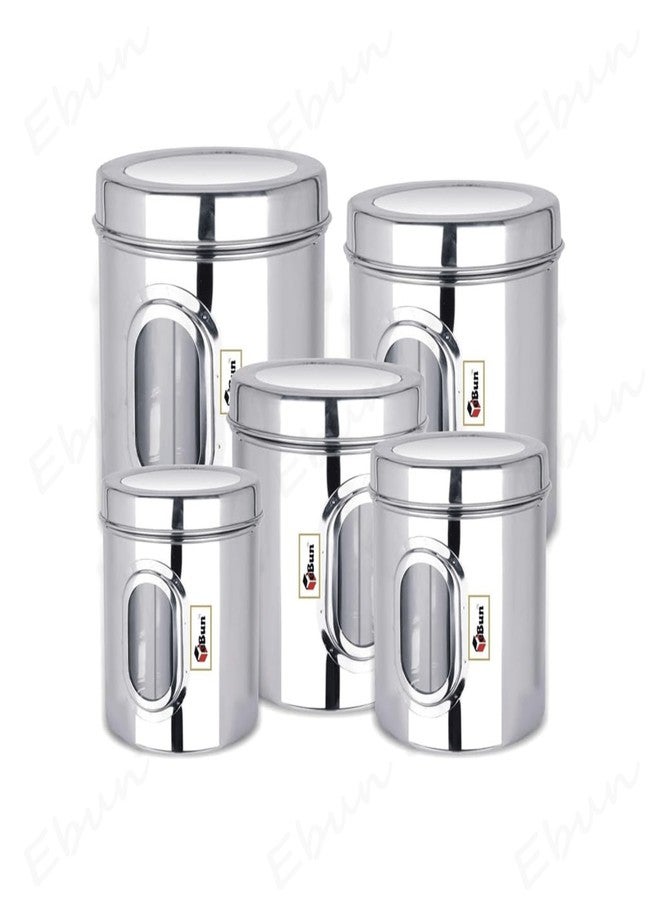 Ebun Heavy Gauge See Through Stainless Steel Containers for Kitchen|Steel Container with Lid|Steel Airtight Container|Kitchen Storage Containers Set S - Image 1