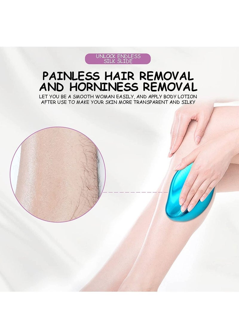 2022 New Bleame Crystal Hair Eraser, Magic Crystal Hair Removal Exfoliation Painless Hair Removal Tool for Men & Women, Soft Smooth Silky Skin, Full Body Hair Removal (Blue) - Image 4