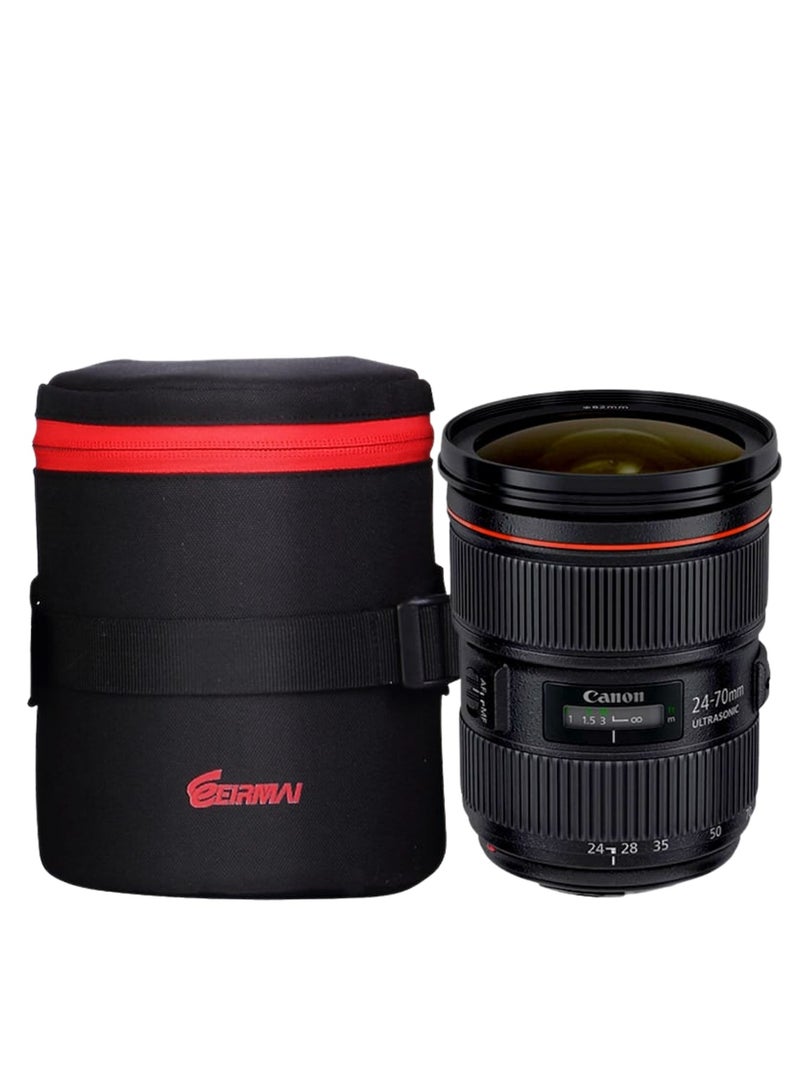 EIRMAI EMB-L2050 Model Eirmai lens bag for 24-70mm lenses with dual safety locks. Made of nylon in black. - Image 1