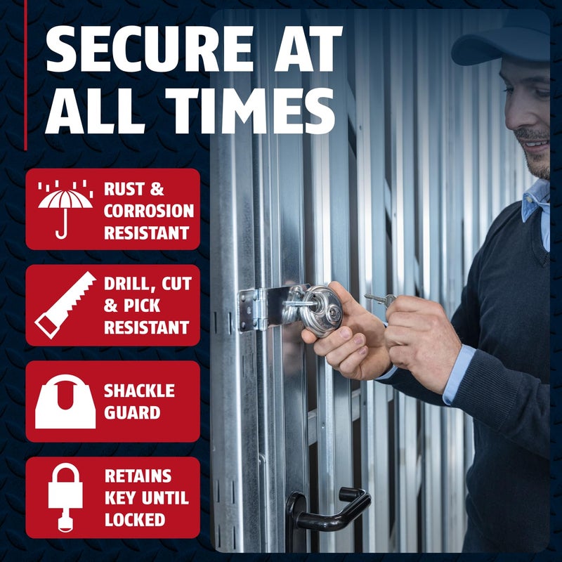 ABUS - Diskus 20/70 Padlock with Key (2.75") 70mm - Heavy Duty Stainless Steel - Cut, Rust & Drill Resistant - Storage & Outdoor - Pad Lock with 2 Keys (Keyed Different) - Commercial & Home Security - Image 2