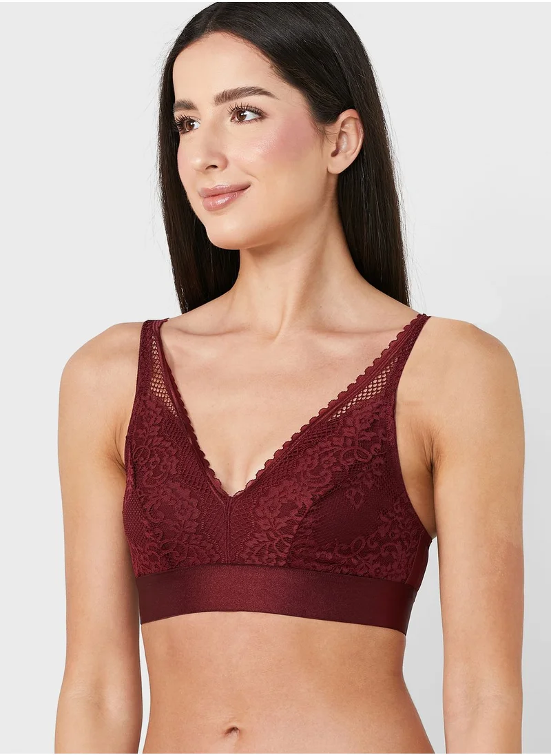 hunkemoller Lace Plunge Neck Bra