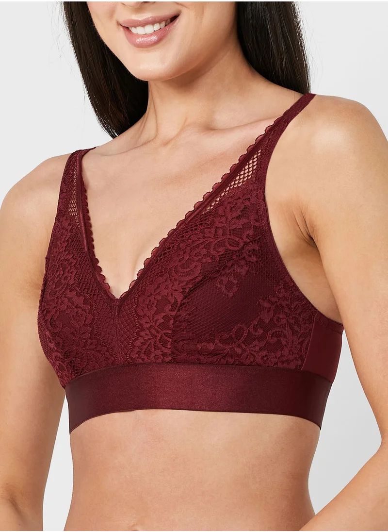 hunkemoller Lace Plunge Neck Bra