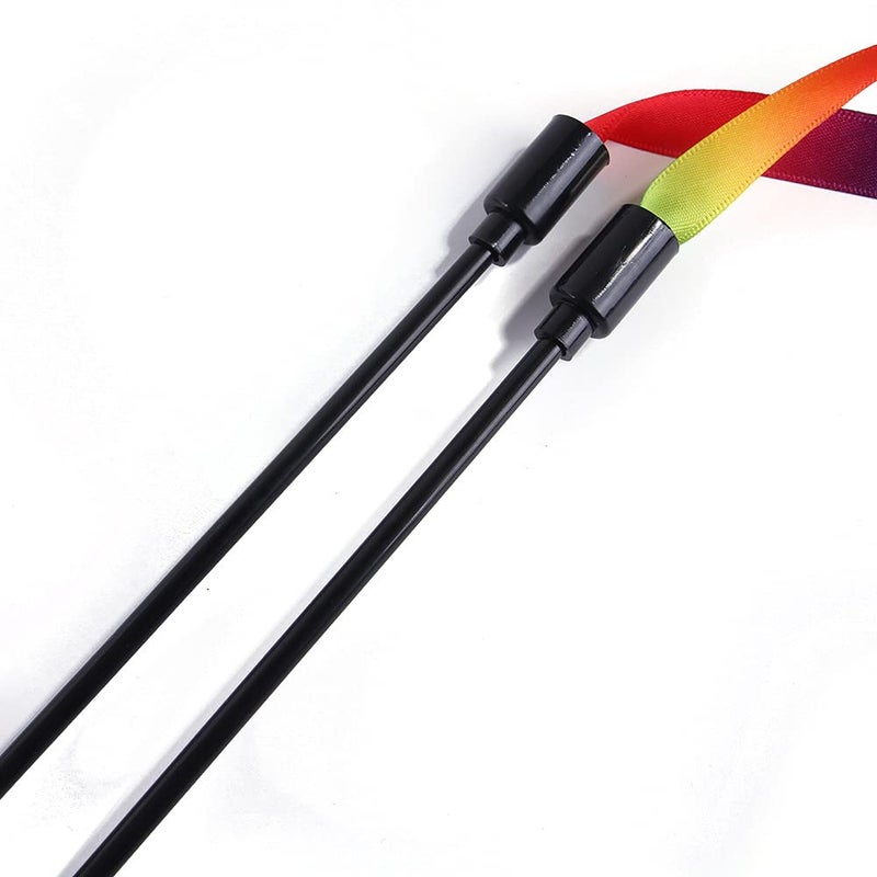 Qpets® ® 2 Pcs Cat Rainbow Wand Toys,Satin & Elastic Teaser for Kittens & Adult Cats - Indoor Exercise, Fun Games, Stress Relief - Image 3