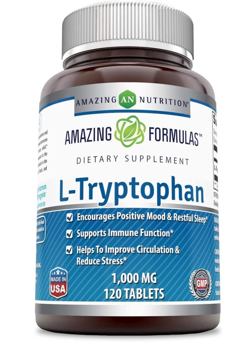 Amazing Nutrition Amazing Formulas L-Tryptophan Supplement 120 Tablets - Image 1