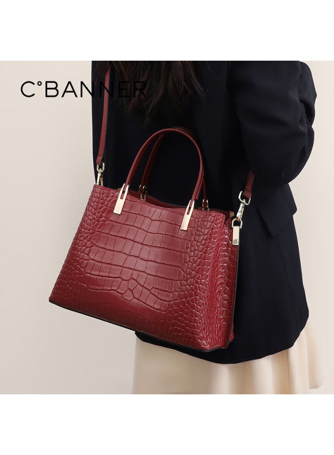 C.banner Leather Handbag, Large Capacity Tote Bag For Women, Crossbody Bag, Wedding Bag, Birthday And New Year Gift For Girlfriend - Image 2