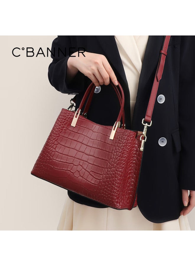 C.banner Leather Handbag, Large Capacity Tote Bag For Women, Crossbody Bag, Wedding Bag, Birthday And New Year Gift For Girlfriend - Image 3