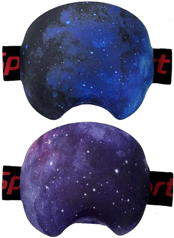 Wanty 2 Pack Lycra Microfiber Ski Snowboard Goggle Cover Sleeve Protectors for Lens Protection Travel Storage, Blue+Purple - Image 1