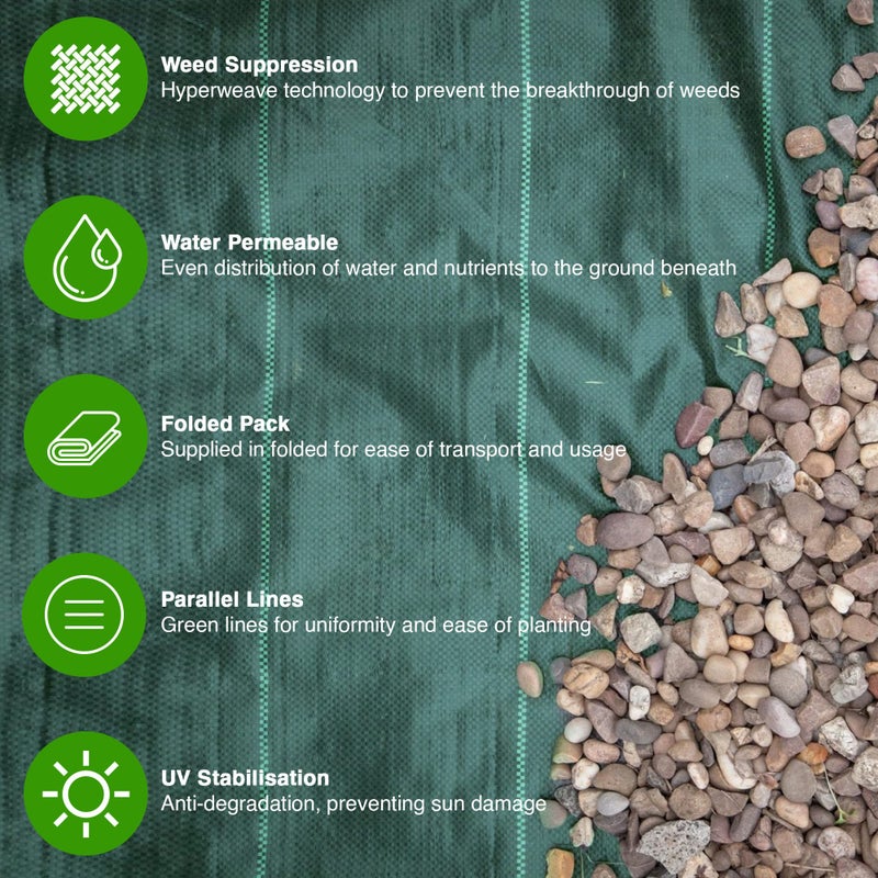 GroundMaster غشاء أعشاب عالي التحمل بدرجة تجارية من GroundMaster 125 جرامًا للمتر المربع - نسيج وحاجز للتحكم في أعشاب الحديقة - غشاء مثبط للأعشاب للحصى والممرات والمسارات والتزيين والمناظر الطبيعية (3 م × 10 م) - Image 3