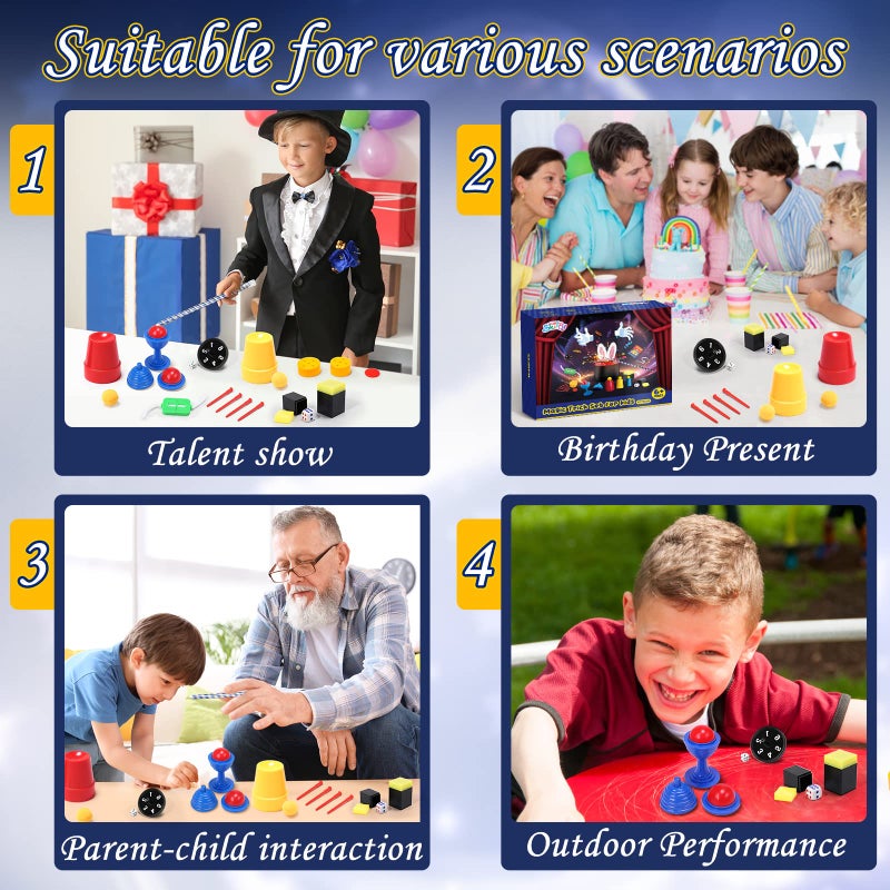 Skirfy خدع سكيرفي السحرية - مجموعة سحر للأطفال من عمر 6-8 سنوات، مجموعة سحرية مع زي ساحر، عصا سحرية، للأطفال الأولاد والبنات من أعمار 6 7 8 9 10 11 12 - Image 5