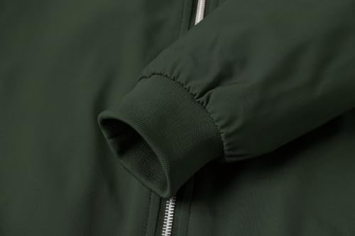 XiaoYouYu Men's Bomber Jacket Fashion Stylish Lightweight Windbreaker Spring Fall Casual Jackets for Men Green Large - Image 5