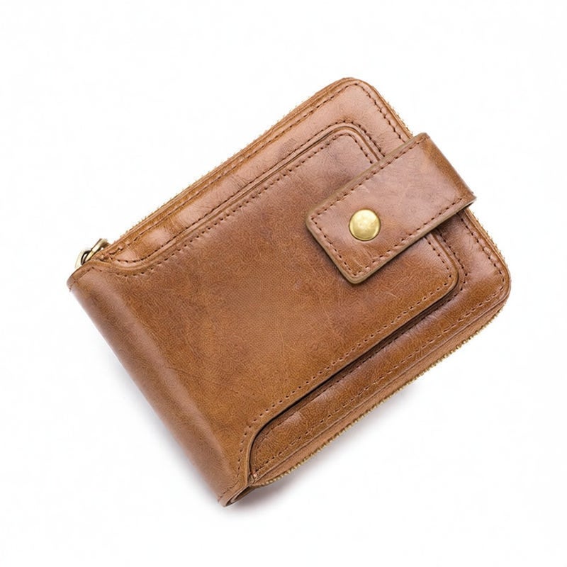 Men Wallet Bifold Zipper Purse Cards Holder - Image 2