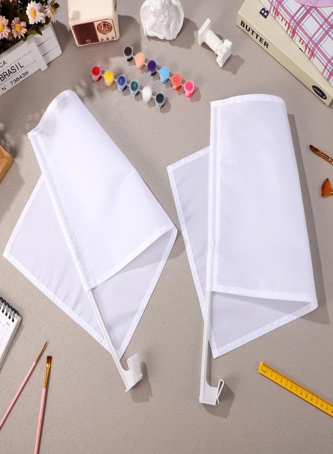 Garneck 4Pcs Blank Handheld Flags for Car Flags with Flag Poles for Sports Events Competition and Custom Decorations - Image 3