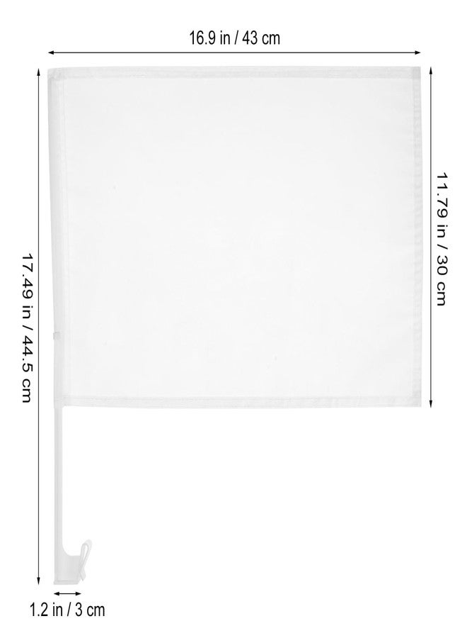 Garneck 4Pcs Blank Handheld Flags for Car Flags with Flag Poles for Sports Events Competition and Custom Decorations - Image 2