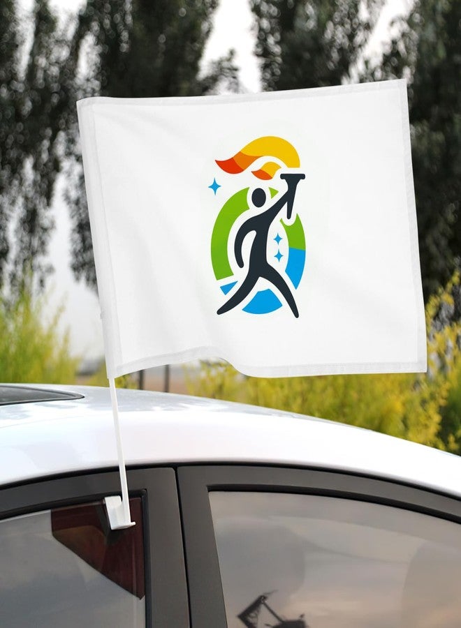 Garneck 4Pcs Blank Handheld Flags for Car Flags with Flag Poles for Sports Events Competition and Custom Decorations - Image 5