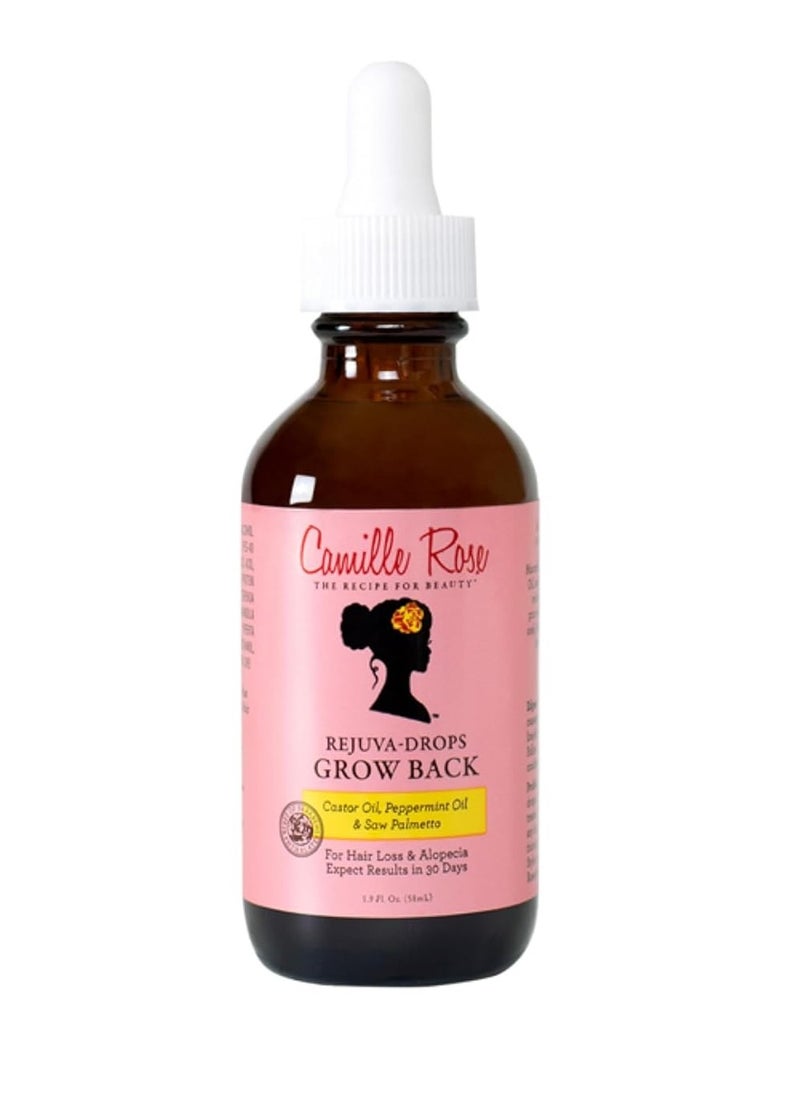 Camille Rose Camille Rose Rejuva Grow Back Drops, with Castor Oil, Peppermint Oil and Saw Palmetto, for Hair Growth, 1.9 fl oz  - Image 1