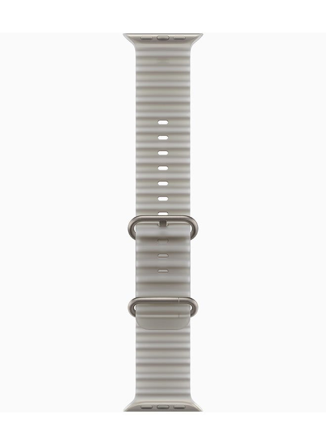 Apple Watch Ultra 4 GPS + Cellular (Middle East Version) Natural Titanium Case With Translucent Grey Ocean Band - Image 3