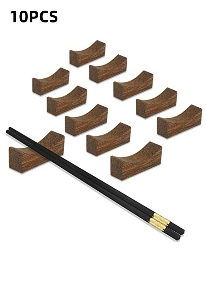١٠ قطع من حوامل عيدان الطعام الخشبية للمنزل والمطبخ والفندق والمطعم، حامل أدوات مائدة طبيعي لتخزين الملاعق والشوك والسكاكين وعيدان الطعام بشكل أنيق وثابت. - Image 1