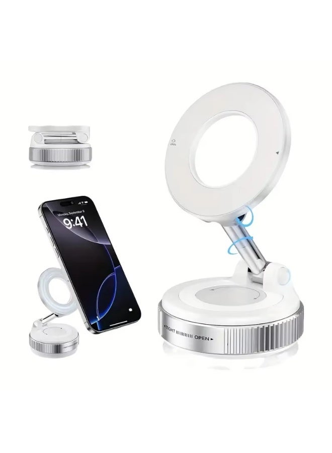 Adjustable Vacuum Suction Cup Magnetic Phone Holder Lazy Multi-functional Foldable Storage Holder Vacuum Suction Phone Holder - Image 1