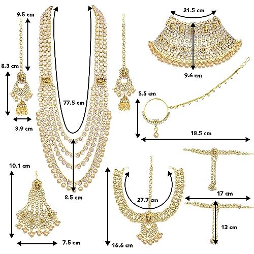 Peora Combo of Bridal Kundan Jewellery Set & Cream Color Potli Bag Gifts for Women - Image 4