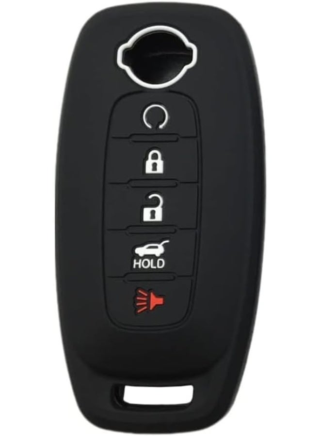 5 Buttons Silicone Key Shell Fob Cover Case for 2023 2024 2025 Nissan Rogue Pathfinder Sentra, Remote Protection Case Black - Image 3