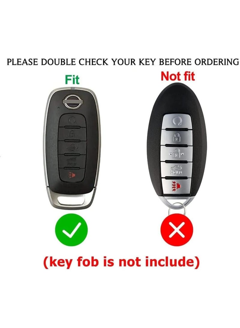 5 Buttons Silicone Key Shell Fob Cover Case for 2023 2024 2025 Nissan Rogue Pathfinder Sentra, Remote Protection Case Black - Image 2