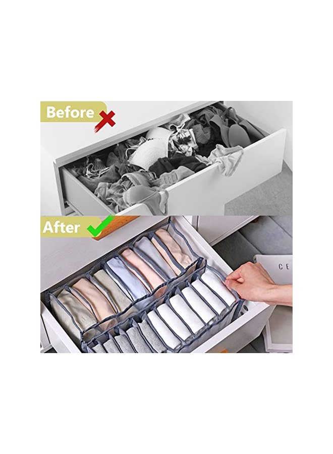 Green Tiger Bra Storage Boxes Underwear Organizer Sort Drawer Nylon Divider For Folding Ties Scarfs Socks Shorts Clothes Room Organization (11grids 3pcs) - Image 3