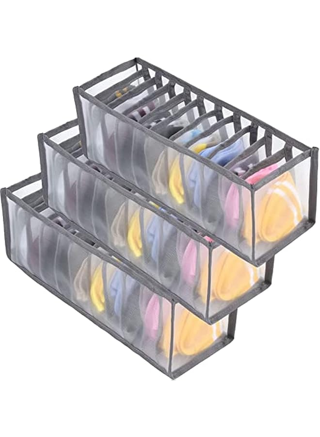 Green Tiger Bra Storage Boxes Underwear Organizer Sort Drawer Nylon Divider For Folding Ties Scarfs Socks Shorts Clothes Room Organization (11grids 3pcs) - Image 1