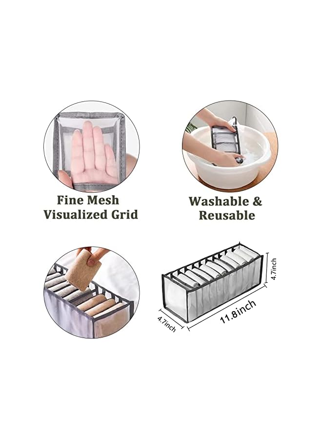 Green Tiger Bra Storage Boxes Underwear Organizer Sort Drawer Nylon Divider For Folding Ties Scarfs Socks Shorts Clothes Room Organization (11grids 3pcs) - Image 4