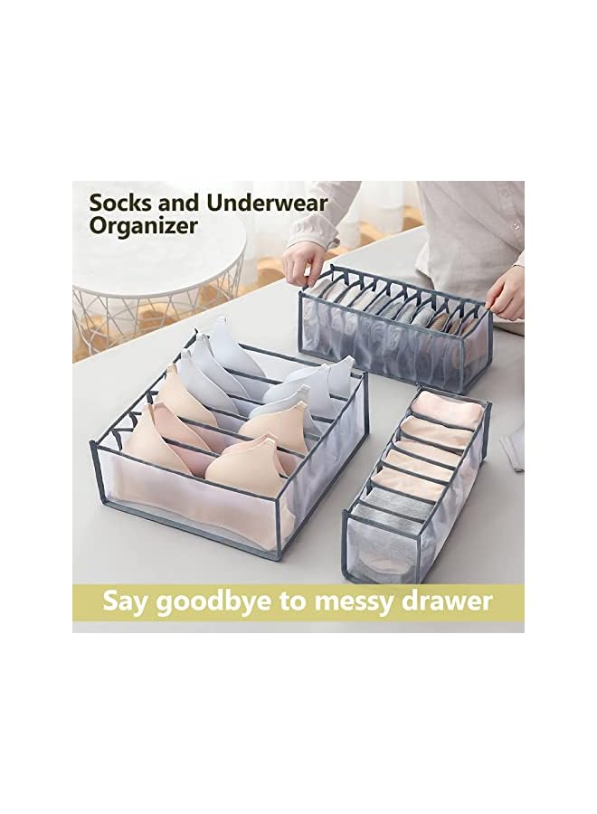 Green Tiger Bra Storage Boxes Underwear Organizer Sort Drawer Nylon Divider For Folding Ties Scarfs Socks Shorts Clothes Room Organization (11grids 3pcs) - Image 2