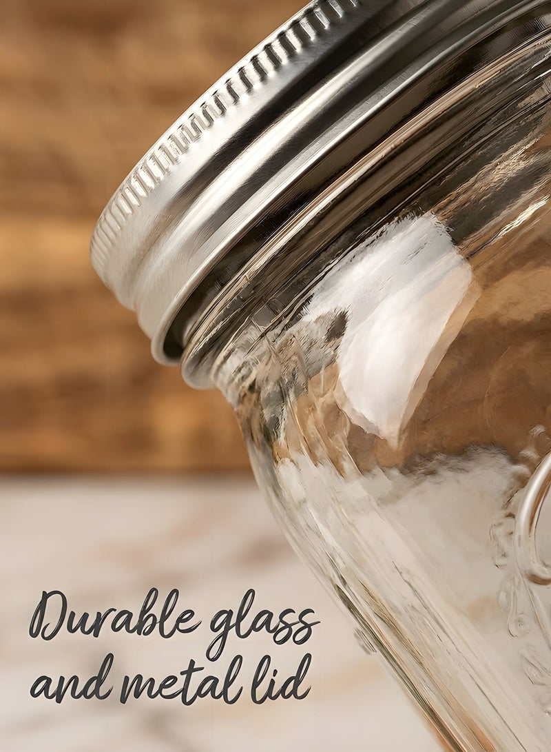 بيوينتي 4 قطع من مرطبانات ميسون الزجاجية سعة 32 أونصة مع أغطية محكمة الإغلاق – مرطبانات تعليب واسعة الفم كبيرة الحجم لتخزين الطعام، التخليل، التخمير، والحفظ – حاويات زجاجية شفافة لتنظيم المطبخ - Image 2