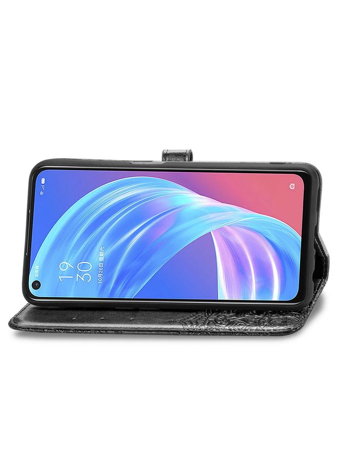 S-TOP Case For OPPO A72 5G Embossed Mandala Pattern TPU + PU Horizontal Flip Leather Case with Holder & Three Card Slots & Wallet - Image 5