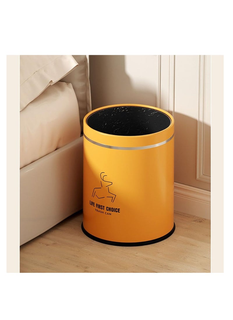 Generic Kitchen Garbage Bin, Bathroom Wastebasket, Plastic Large capacity Trash Can, Living Room Kitchen Bathroom Round Waste Bin, Air Pressure Adsorption (Orange, 16L)  - Image 4