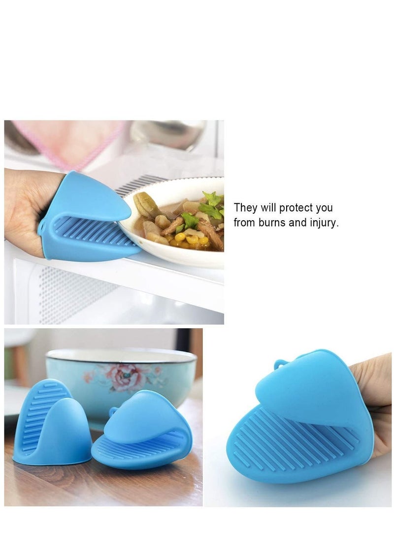 NIBEMINENT - Silicone Cooking Pinch Grips Oven Mitts Potholder, Heat Resistant Finger Protector for Kitchen Baking Microwave BBQ 2 Pairs - Image 1