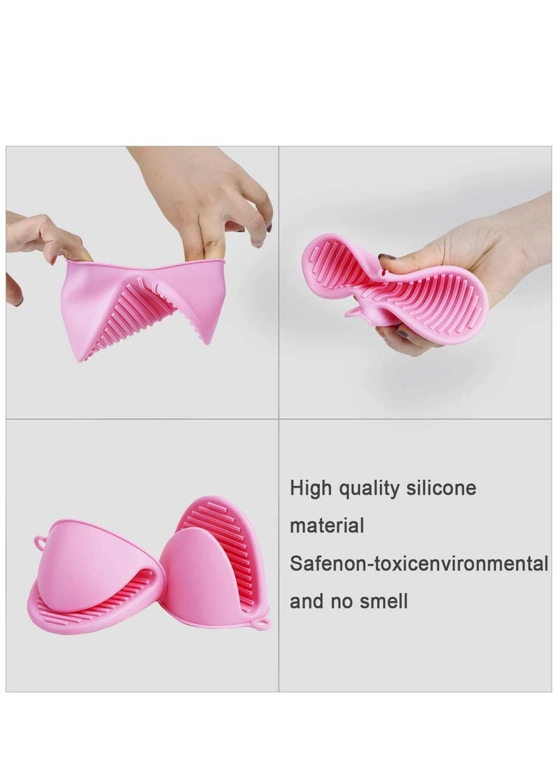 NIBEMINENT - Silicone Cooking Pinch Grips Oven Mitts Potholder, Heat Resistant Finger Protector for Kitchen Baking Microwave BBQ 2 Pairs - Image 1