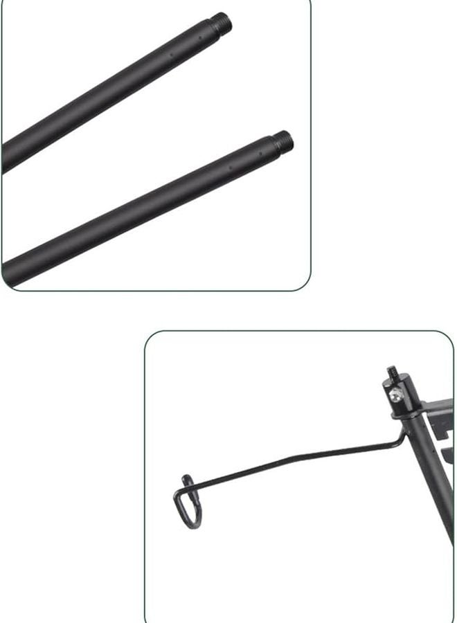 رفافة نار محمولة سوداء معلقة للتخييم الخارجي لطاولة الحطب في الشاطئ والفناء الخلفي - Image 5