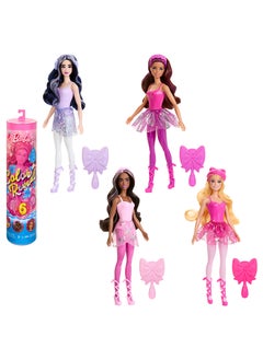 Barbie Color Reveal Doll & Accessories, Ballerina Series, 6 Unboxing Surprises Include Color Change, Inspired by Balletcore (Styles May Vary)  - Image 1