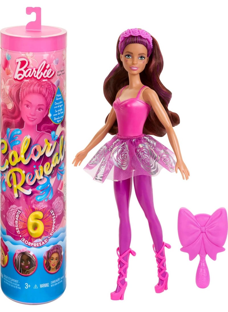 Barbie Color Reveal Doll & Accessories, Ballerina Series, 6 Unboxing Surprises Include Color Change, Inspired by Balletcore (Styles May Vary) - Image 1