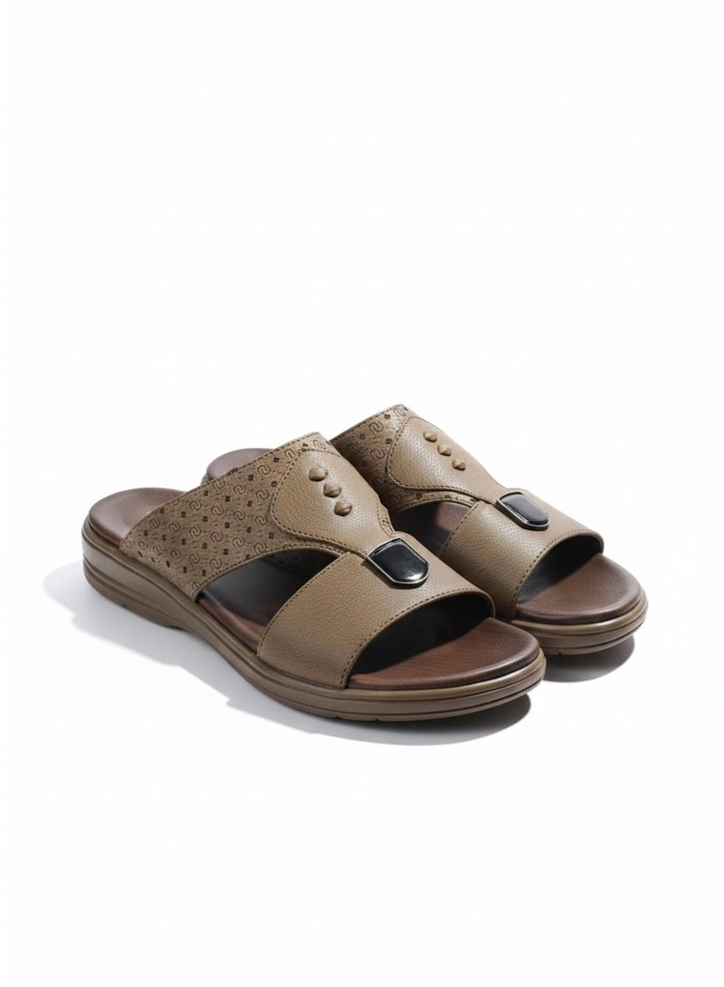 Al Hadaf Men's stylish leather sandals - Image 1