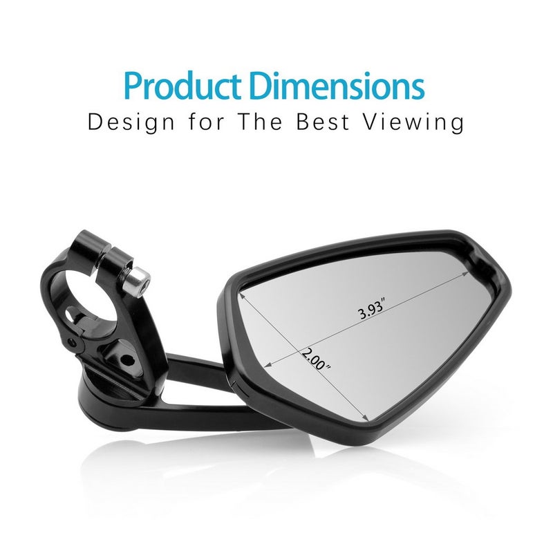 MZS Motorcycle Bar End Mirrors Rear View Side Mirror Black 7/8 Compatible with GROM MSX125 CB500F Z125 Z750 Z900 MT-03 MT-07 FZ-07 MT-09 FZ-09 MT-10 FZ-10 FZ6 FZ8 FZ6R SV650 SV1000 GSXR 600 750 1000 - Image 4